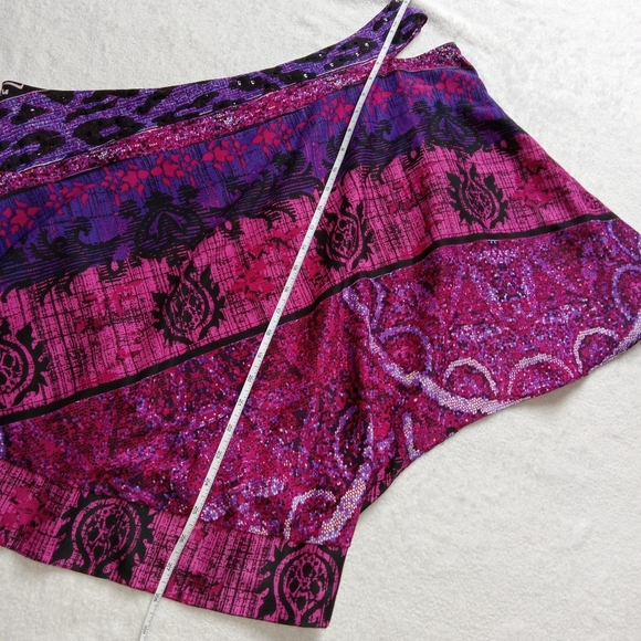 Rampage Purple & Pink One Shoulder Batwing Sleeve Top size XL - Picture 3 of 10